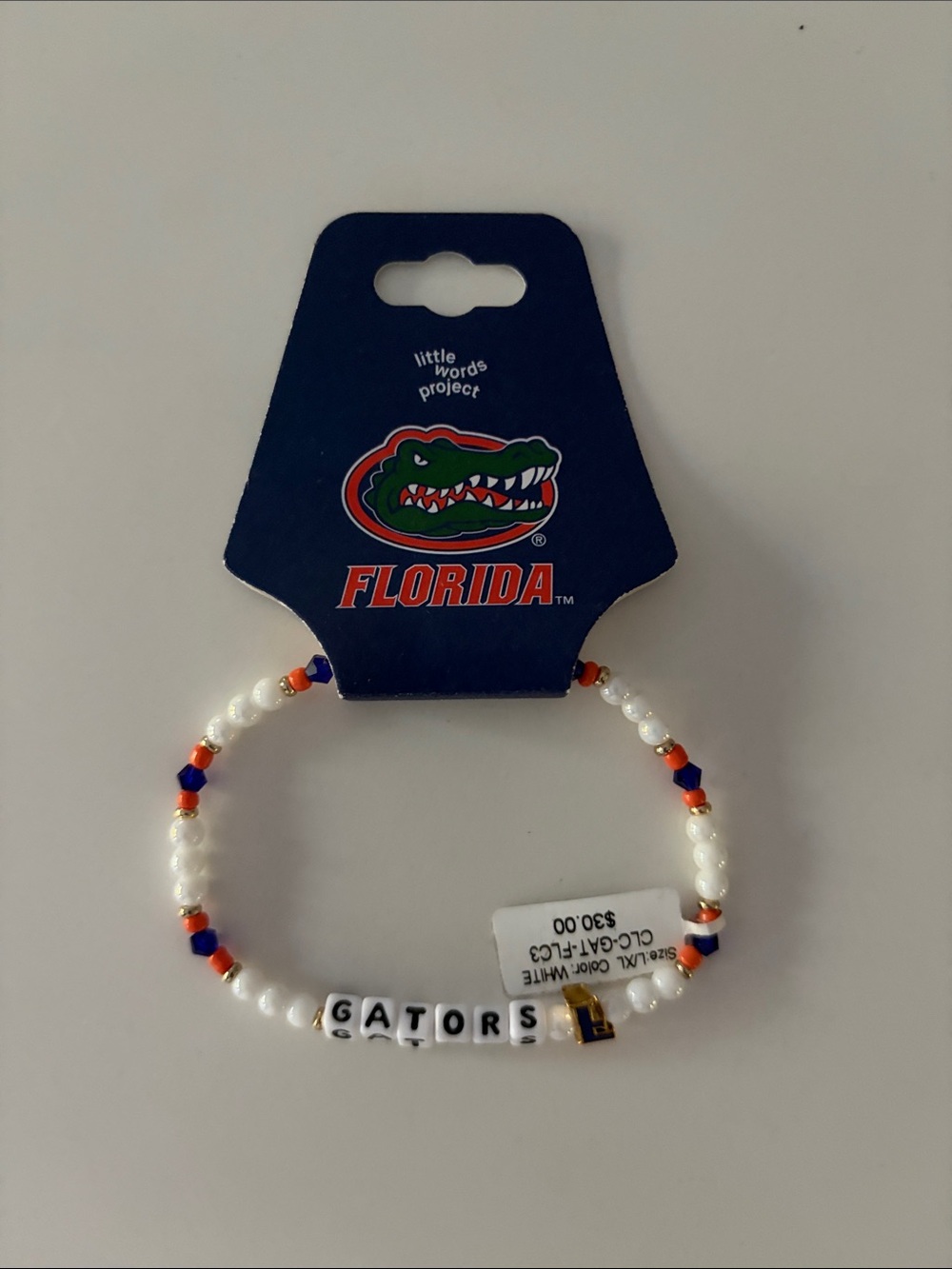 Little Words Project University of Florida Gators Orange & Blue Beaded Bracelet